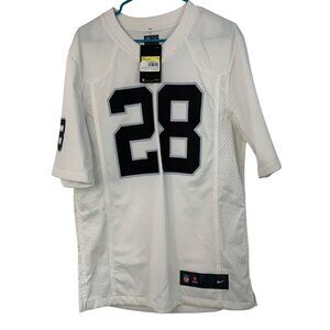 Nike NFL Jacobs Las Vegas Raiders 28 White On-Field Jersey Mens Small Loose Fit